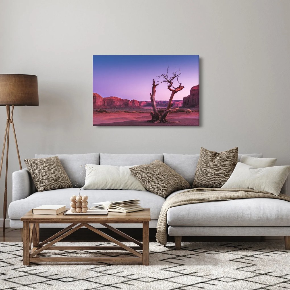 Obraz stromu u červených skál (90x60 cm)