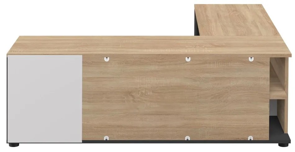 TV stolík v dekore duba v čierno-prírodnej farbe 130x46 cm Angle – TemaHome