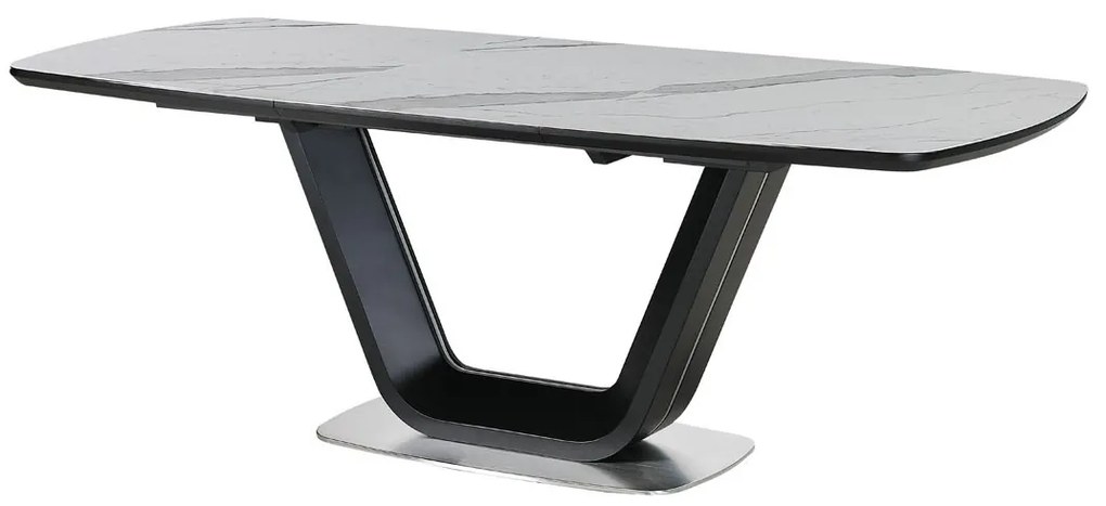 Elegantný rozťahovací jedálenský stôl VEDA biely mramor