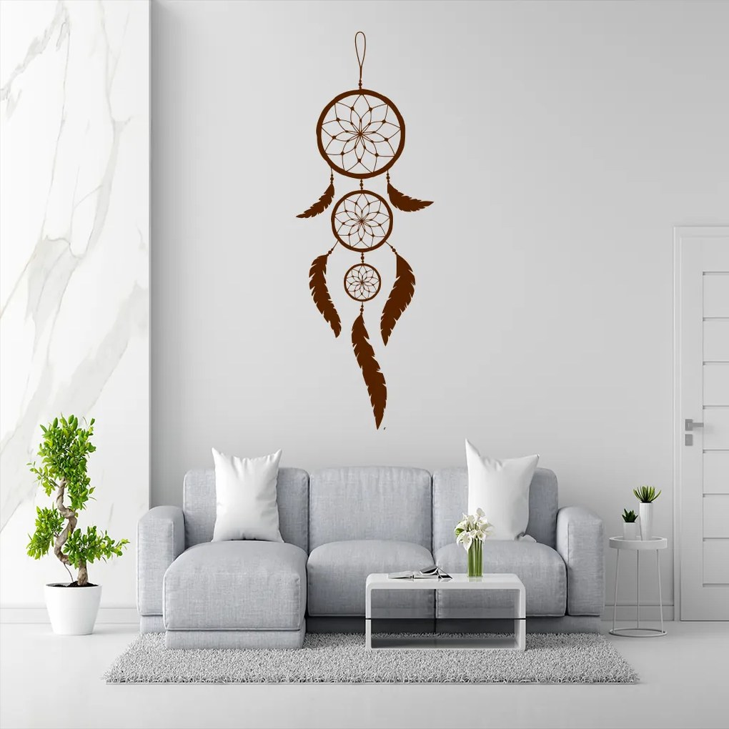 Veselá Stena Samolepka Indiánsky lapač snov Farba: červená, Veľkosť: 80 x 26 cm