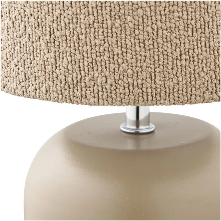 Béžová kovová stolová lampa s textilným tienidlom (výška 24 cm) Morley – House Nordic