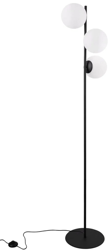 Stojacia lampa Florence, 3x biele sklenené tienidlo, B