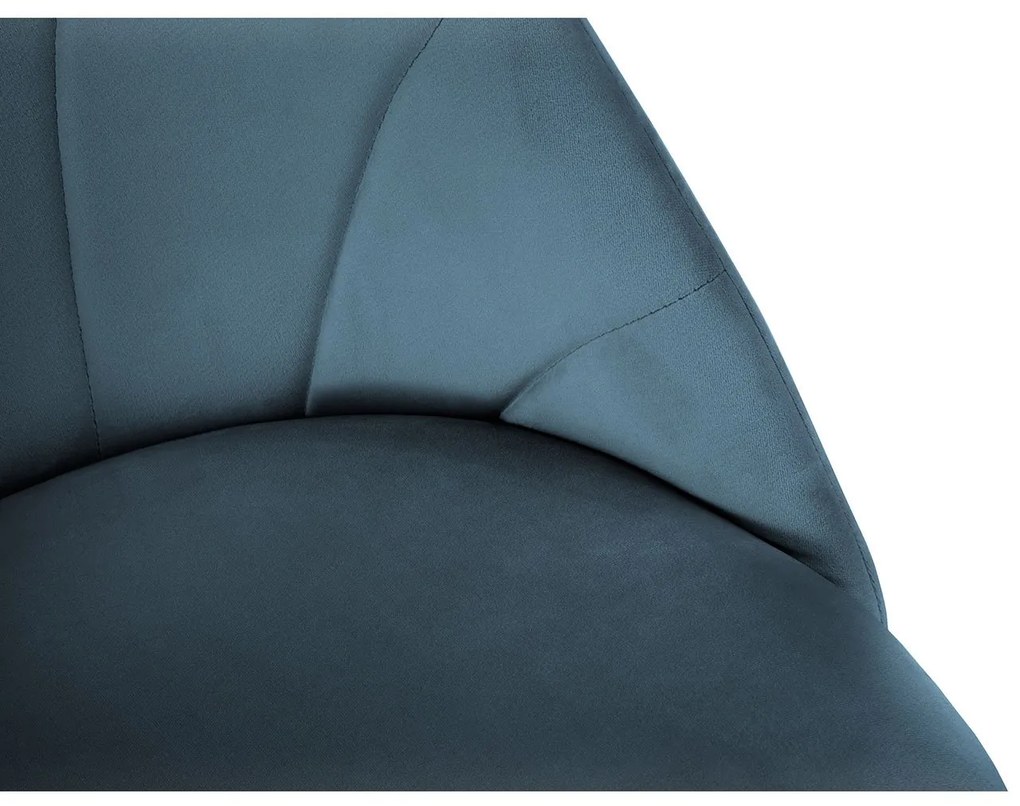 Modrá Zamatová stolička Livia dĺžka 52 × šírka 46 × výška 80 cm MILO CASA