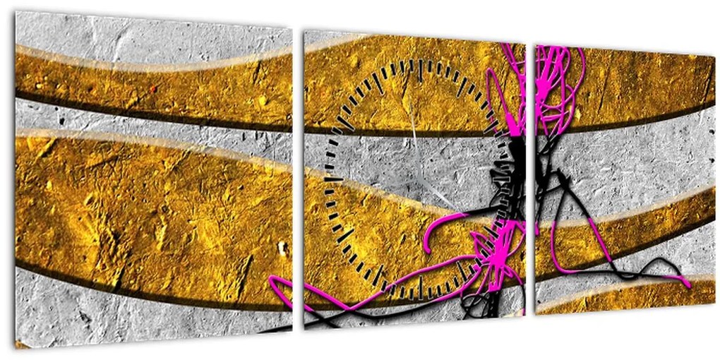 Obraz abstrakcie (s hodinami) (90x30 cm)
