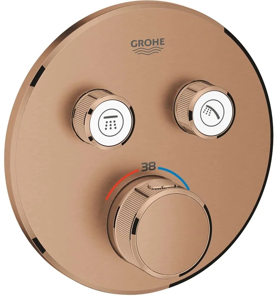 GROHE Grohtherm SmartControl termostatická batéria pod omietku, pre 2 výstupy, kartáčovaný Warm Sunset, 29119DL0