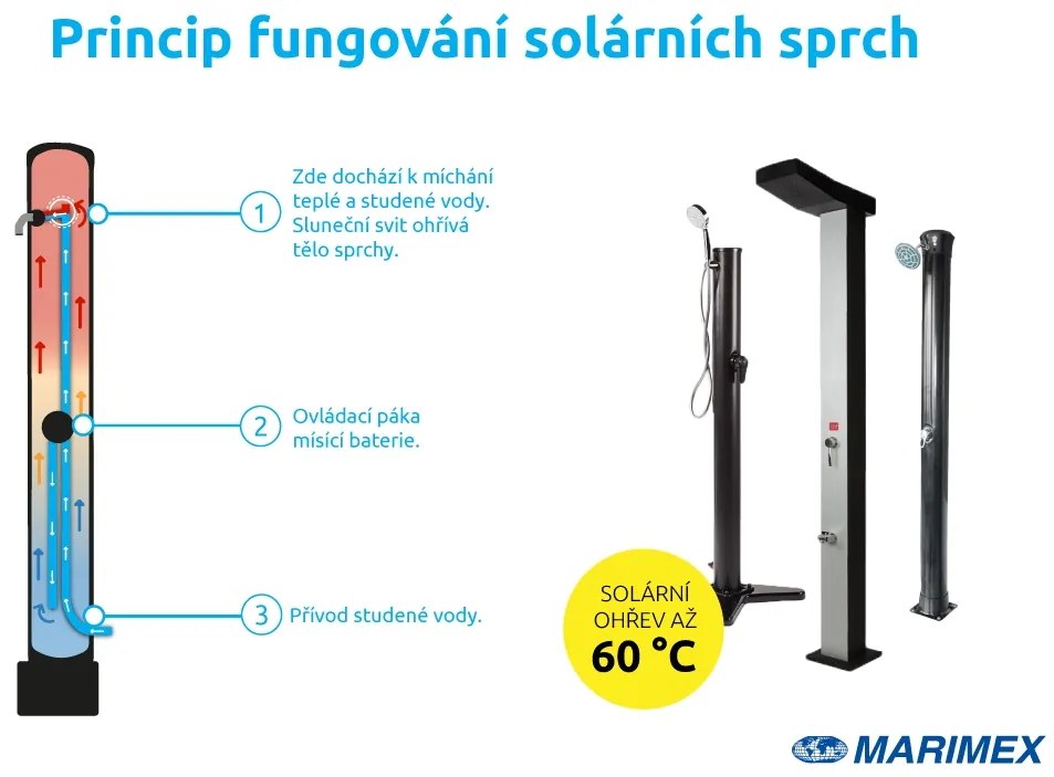 Marimex | Solárna sprcha UNO 35 l hliníková s LED svetlom | 10992055
