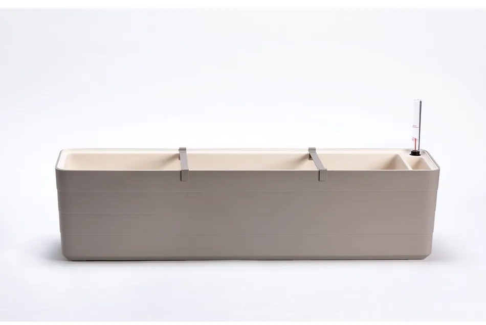 Plastia Samozavlažovací truhlík Berberis 80, sivá + sl. kosť, 80 cm