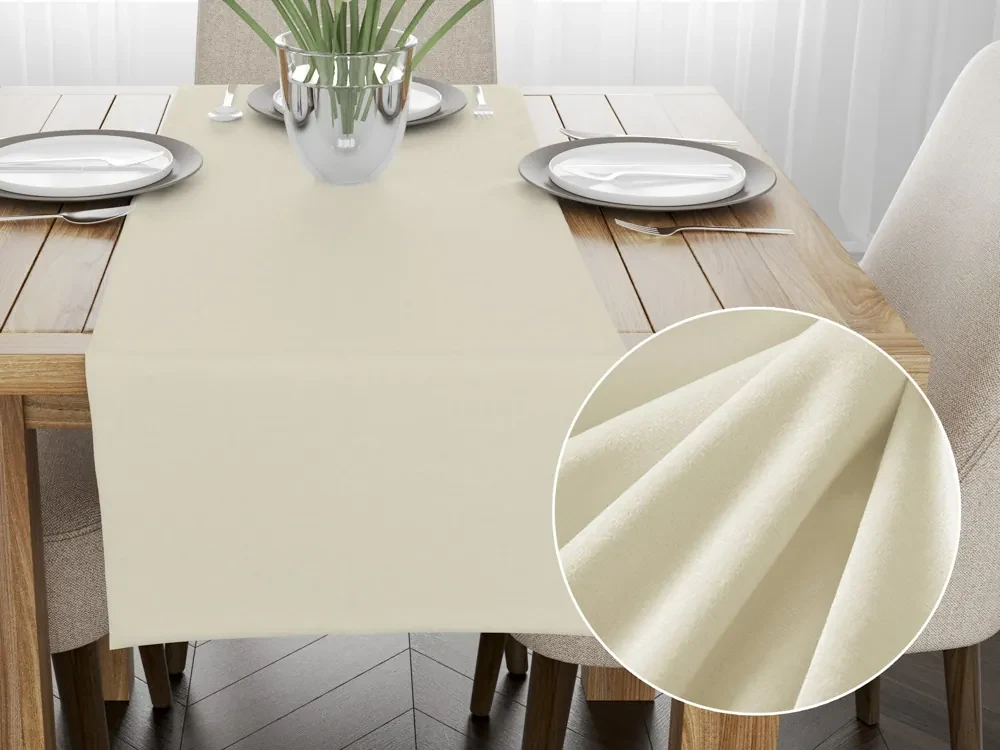 Biante Zamatový behúň na stôl Velvet Prémium SVP-003 Smotanový 45x140 cm