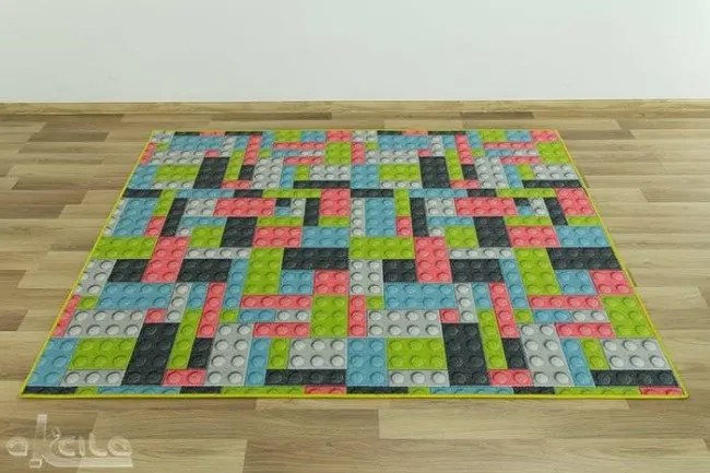 Detský metrážny koberec Lego pastelový
