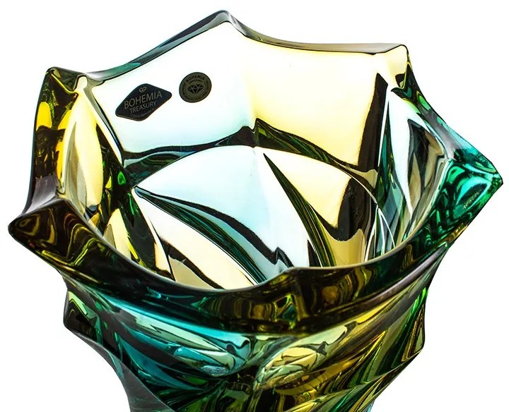 KRIŠTÁĽOVÁ VÁZA BOHEMIA FLAMENCO LEMON 380MM