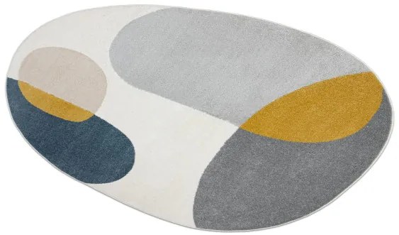 Koberec FUSION Shape 5706 biely / svetlosivý / zlatý