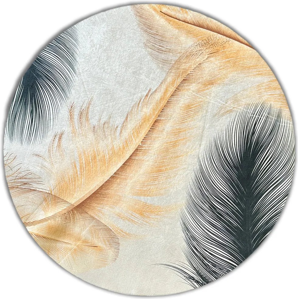 Okrúhly koberec Porte 2395 Koło GREY GOLD – sivá a žltá Rozmer: 80 cm