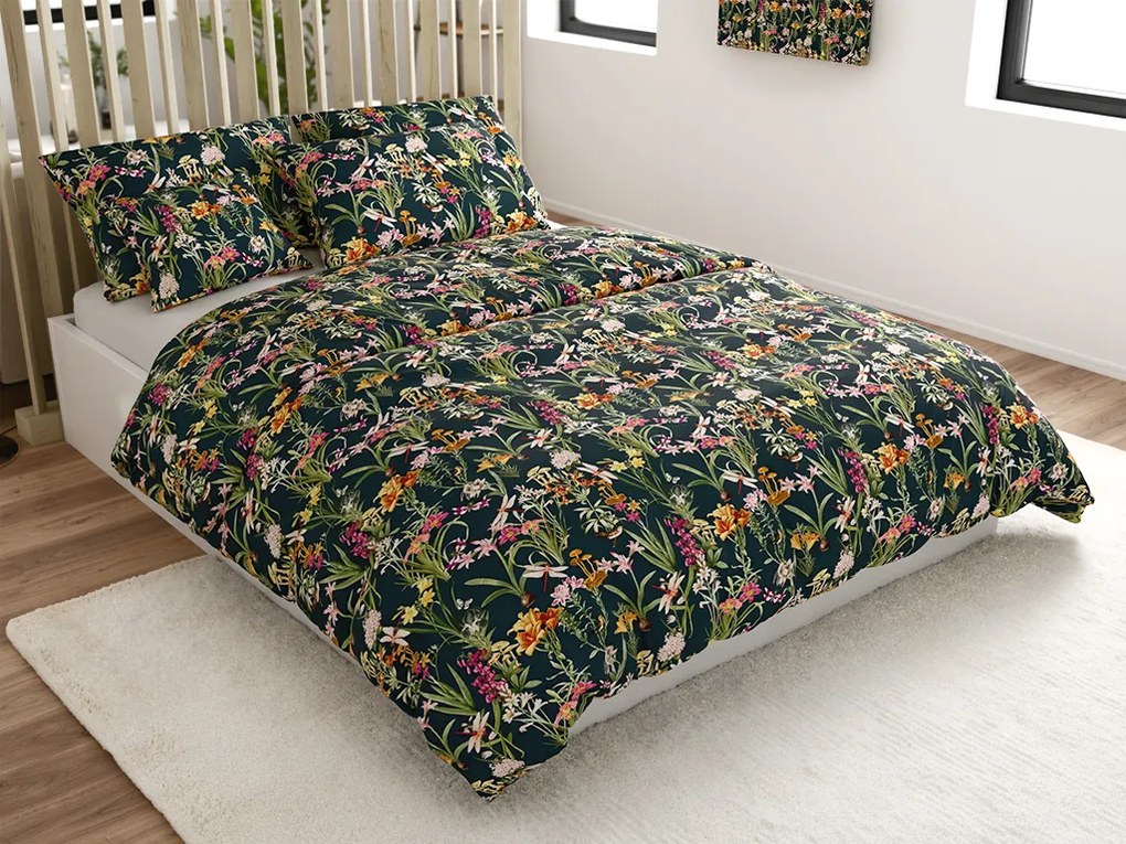 Bavlnené obliečky MYSTIC GARDEN tmavozelené Rozmer obliečky: 70 x 90 cm | 140 x 220 cm