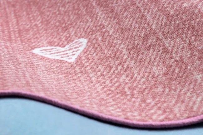 Koberec HEARTS kruh Jeans - ružový