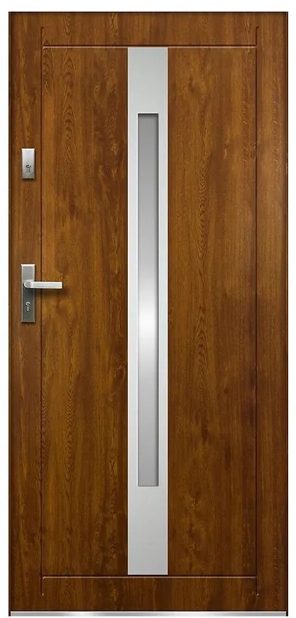 Dvere vchodové Jupiter P55 90L zlatý dub