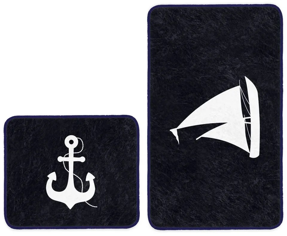 Tmavomodré kúpeľňové predložky v súprave 2 ks 60x100 cm – Mila Home