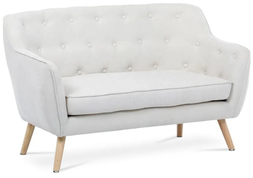 Sedačka dvojmiestna AK-334 WT2 biela látka, drevené nohy