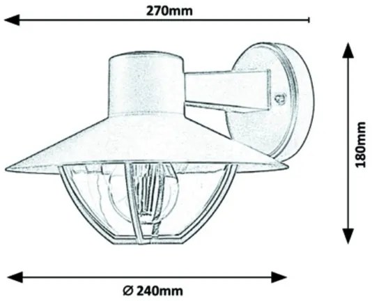 Rabalux - Vonkajšie nástenné svietidlo 1xE27/10W/230V IP44