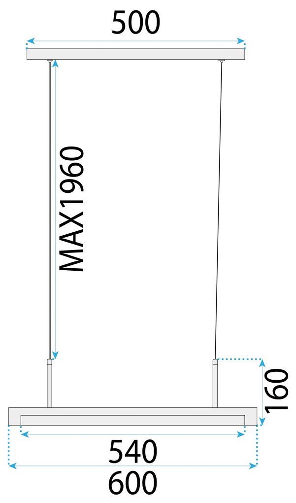 Toolight Toolight, LED stropné svietidlo 60cm + diaľkové ovládanie APP1530-CP, čierna-hnedá, OSW-05660