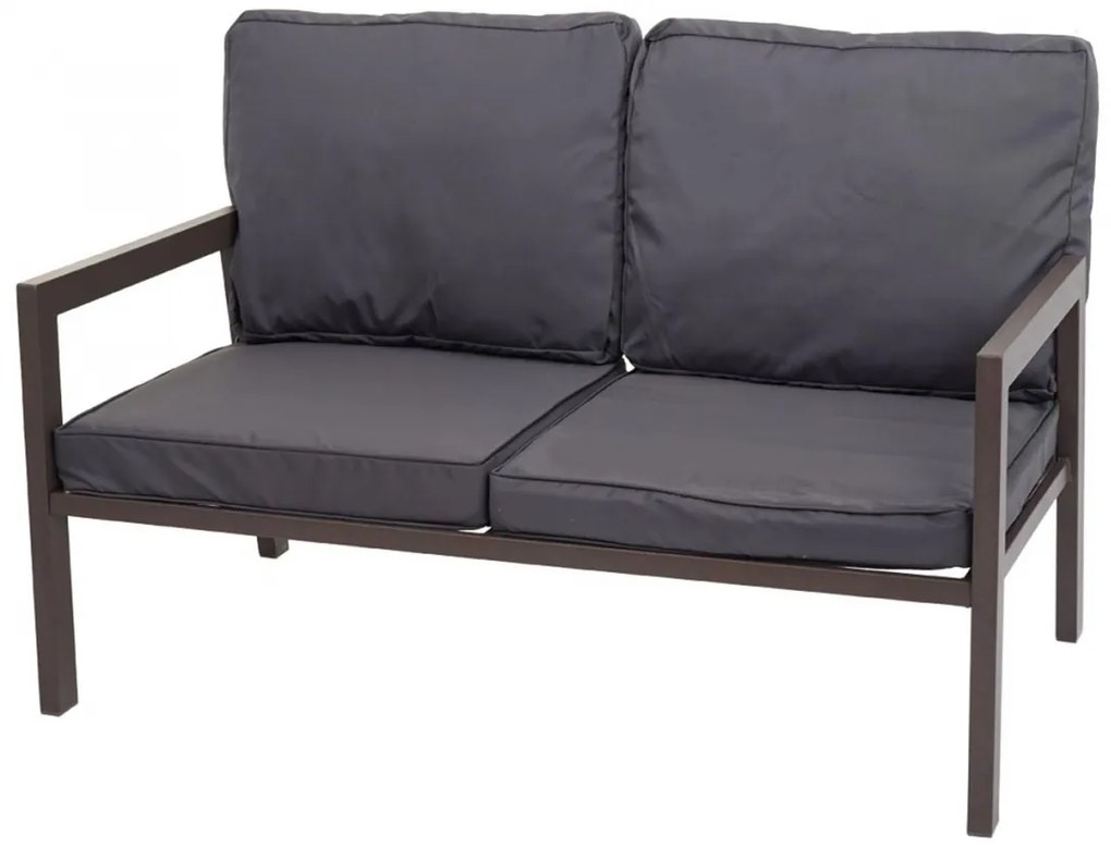 Záhradná súprava 2 kresiel, lavice a stolíka HWC-L64 - sivý poťah