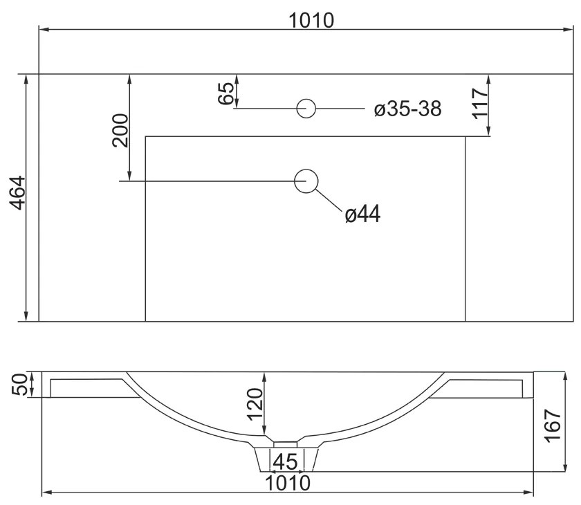 Mereo Aira, kúpeľňová skrinka s umývadlom z liateho mramoru 101 cm, dub Halifax, MER-CN742M