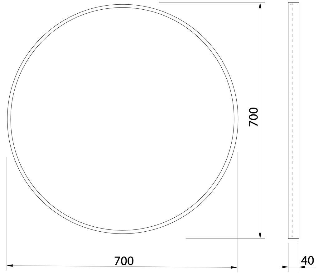 Sapho Sapho, NOTION guľaté zrkadlo v ráme, ø 70cm, zlatá matná, NT700G