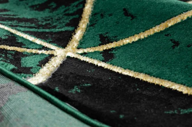 Koberec EMERALD exkluzívny 1020 kruh - glamour, marmur, trojuholníky zelený/zlatý