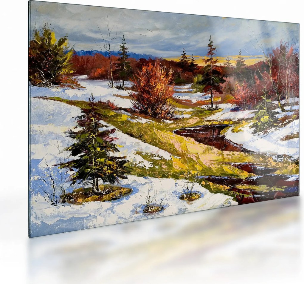 Sklenený obraz - Príchod jari (70x50 cm)