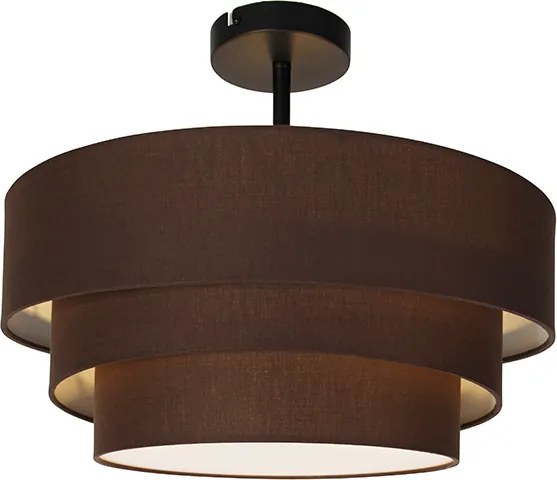 Moderné stropné svietidlo hnedé 45 cm 3-svetlo - Drum Trio