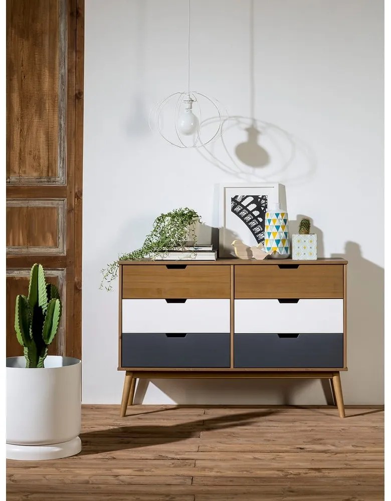 Komoda z masívneho borovicového dreva Marckeric Cusco, šírka 120 cm