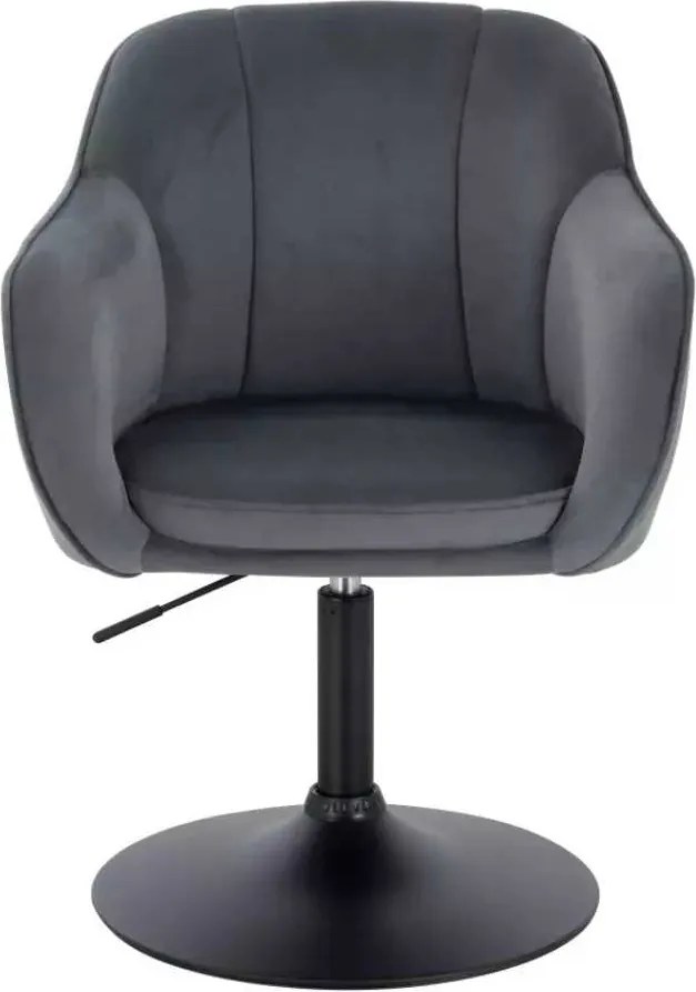 LuxuryForm DESIGN Stolička AVOLA VELUR na čiernom tanieri - tmavo šedá