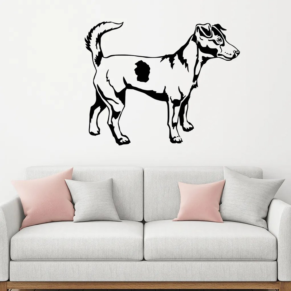 Veselá Stena Samolepka Jack Russell Teriér Farba: hnědá, Veľkosť: 80 x 64 cm