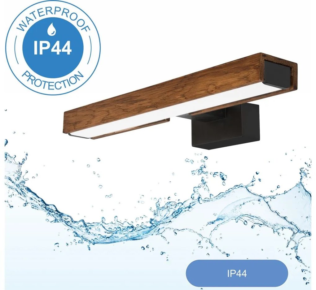 Brilagi-LED Kúpeľňové osvetlenie zrkadla WOODY MIRROR LED/8W/230V IP44 dub/čierna BG0876