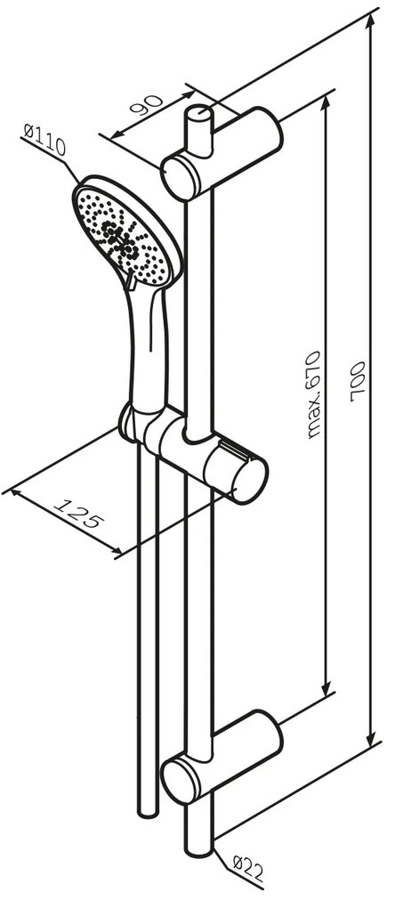 Ručná sprchová súprava AM.PM Hit F01TA000 chróm