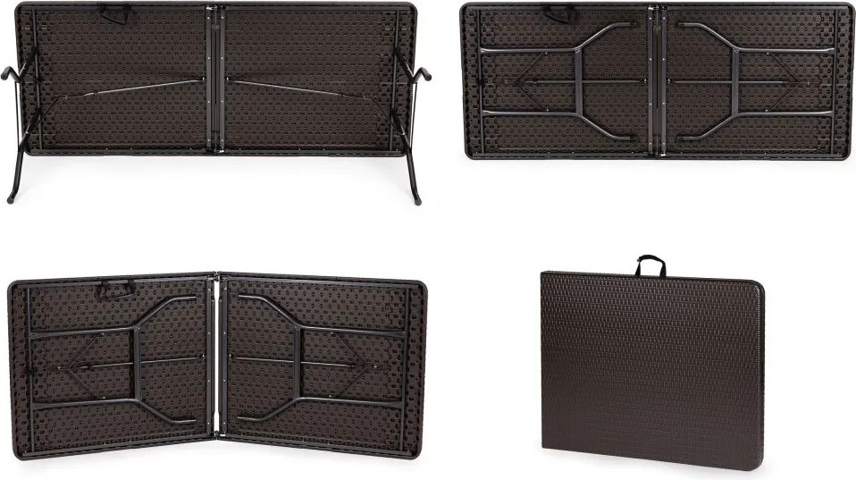 Cateringový stôl 180 cm skladací hnedý