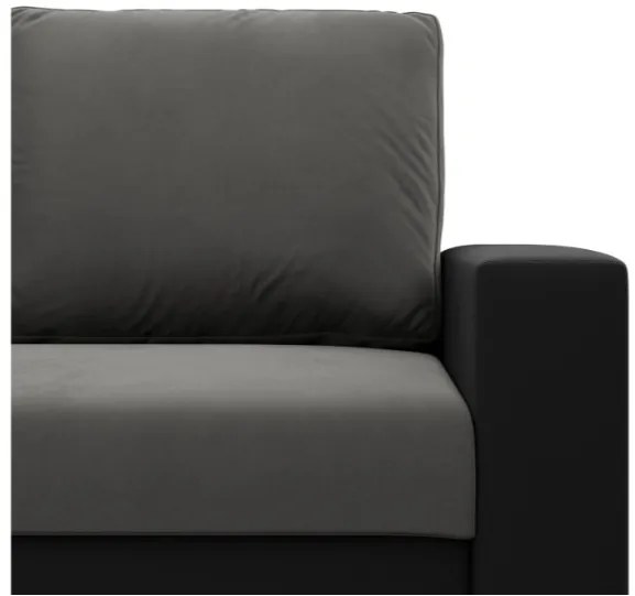 Dvojmiestna pohovka LUNA rozkladacia, popolová / čierna