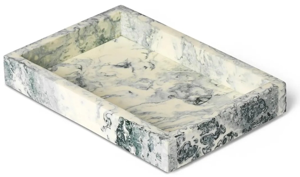Ferm Living Podnos Mist Emerald Off-white 10 × 15 cm