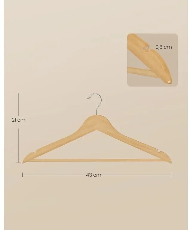 Súprava 30 ks drevených ramienok Goty hnedá