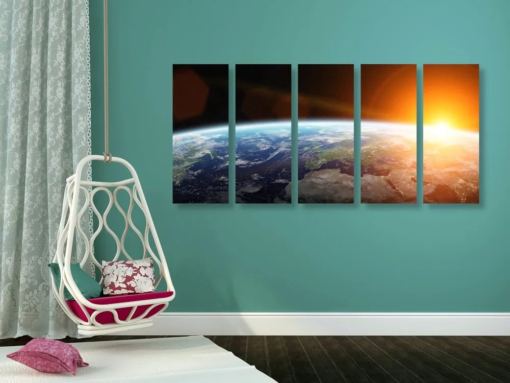 5-dielny obraz pohľad na planétu z vesmíru Varianta: 100x50