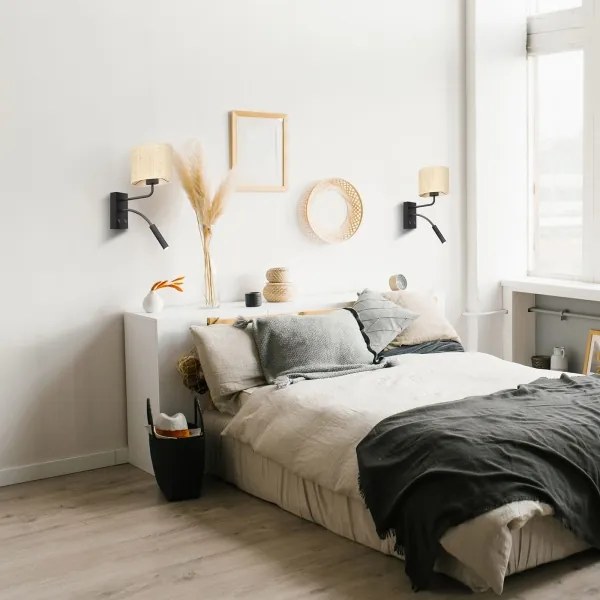 Nástenná lampa RATTAN 1xE27/60W+1xG9/8W/230V ratan