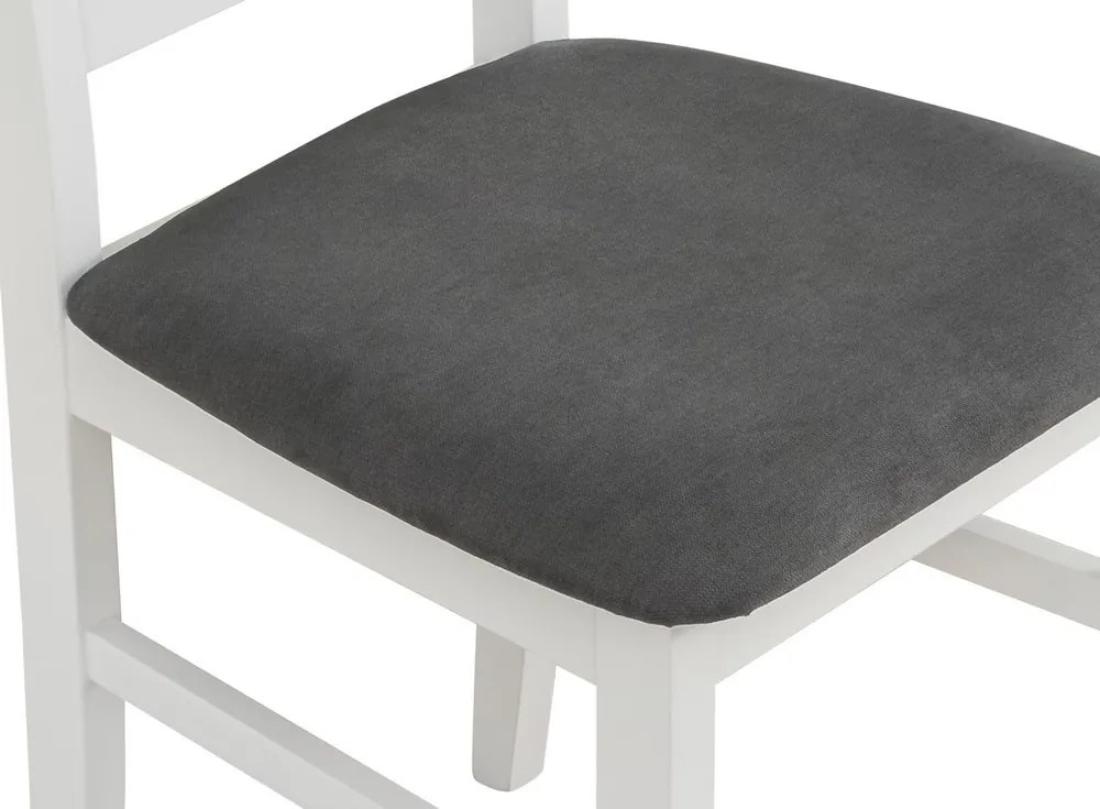 Jedálenská stolička Níla, biela/tmavo šedá látka