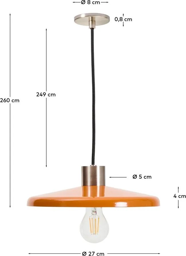 Oranžové závesné svietidlo s kovovým tienidlom Nuvira – Kave Home