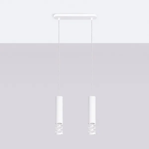 Sollux SL.1692 - Luster na lanku LIRO 2xGU10/10W/230V biela