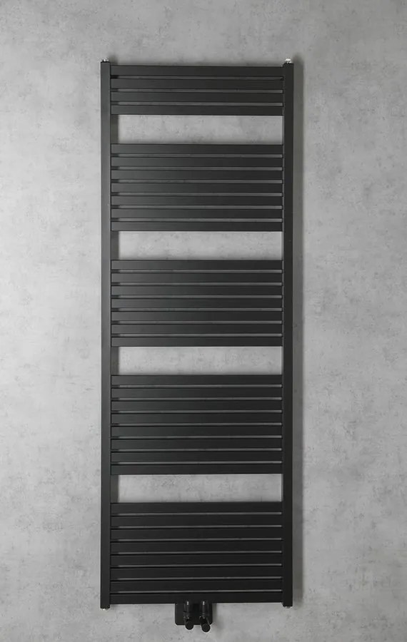 Aqualine Aqualine, TONDI vykurovacie teleso 600x1690 mm, stredové pripojenie, čierna matná, DT496T