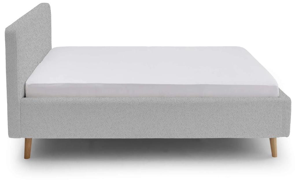 Dvojlôžková posteľ taupe 140 x 200 cm fleece sivá MUZZA