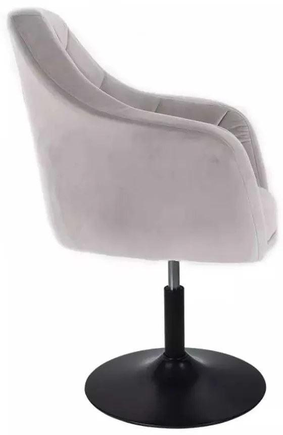 LuxuryForm DESIGN Kreslo ANDORA VELUR na čiernom tanieri - svetlosivé