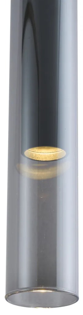 Moderný reflektor čierny s dymovým sklom pre koľajnicový systém 1-fázový - Slimline Loyce