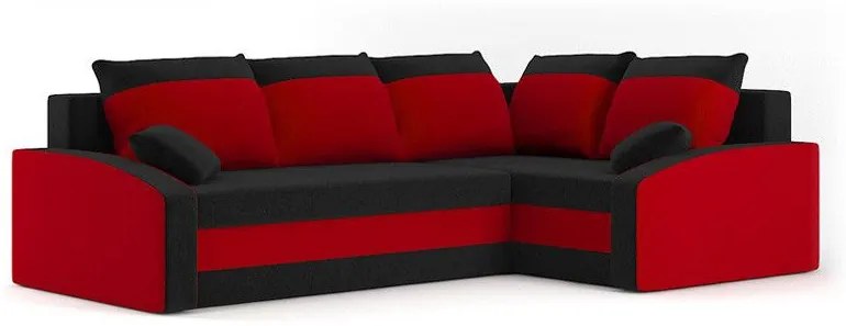 Rohová sedačka Graciana (čierna + červená) (P). Vlastná spoľahlivá doprava až k Vám domov. 1066776
