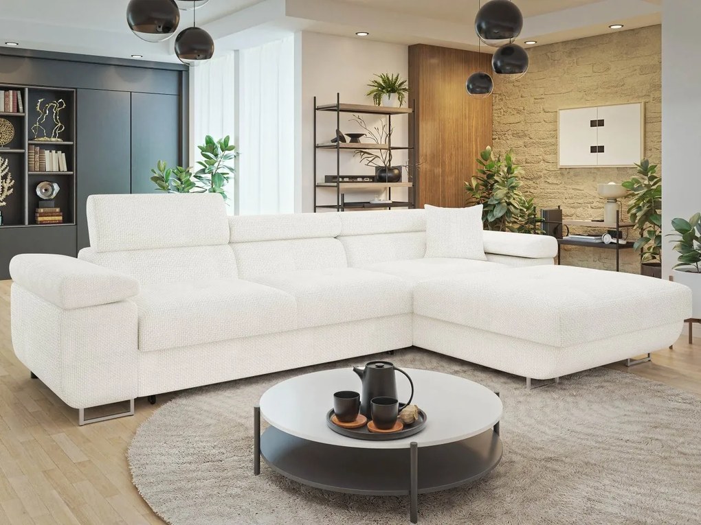 Rohová rozkladacia sedačka v tvare L Torezio Mini, Dostupné poťahy: Soft 066 + Lux 03 ekokoža, Strana: ľavá