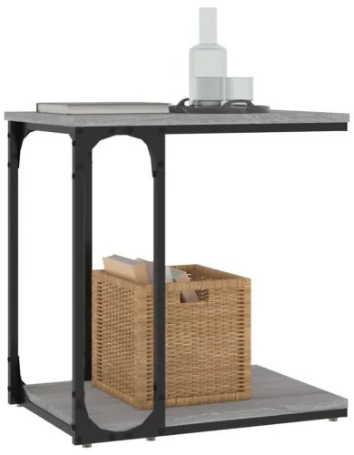 vidaXL Príručný stolík sivý dub sonoma 50x35x52 cm spracované drevo-